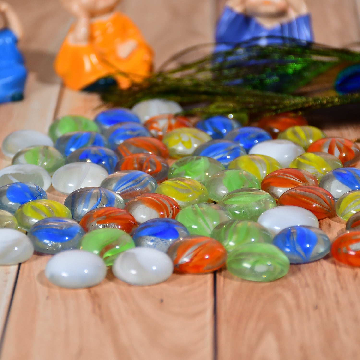 Flat round glass marbles Flat round glass marbles